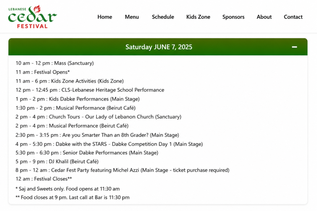 Lebanese Cedar Festival 2026