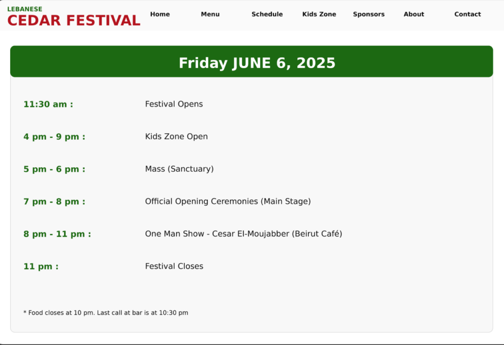 Lebanese Cedar Festival 2026