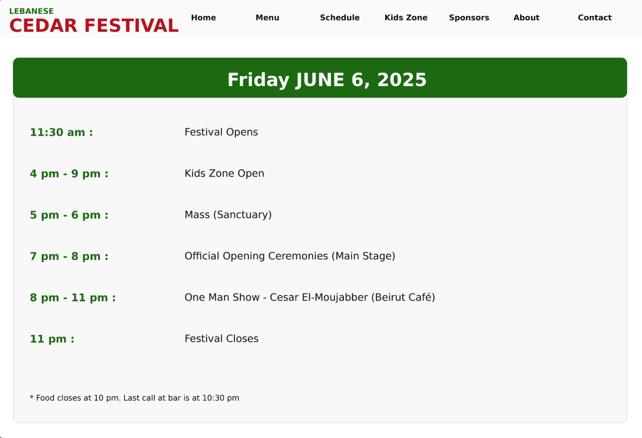 Lebanese Cedar Festival 2026