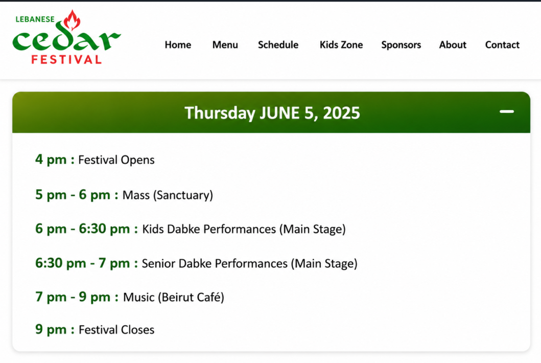 Lebanese Cedar Festival 2026