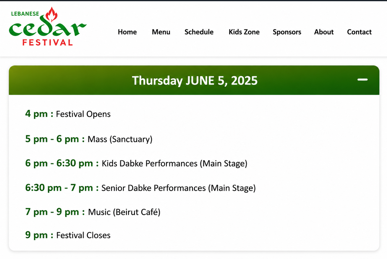 Lebanese Cedar Festival 2026